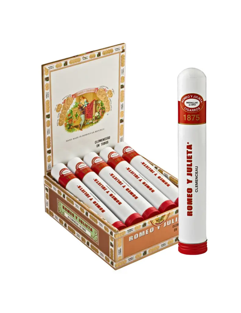 romeo-y-julieta-1875-clemenceau-en-tubo-box-open-with-single.webp
