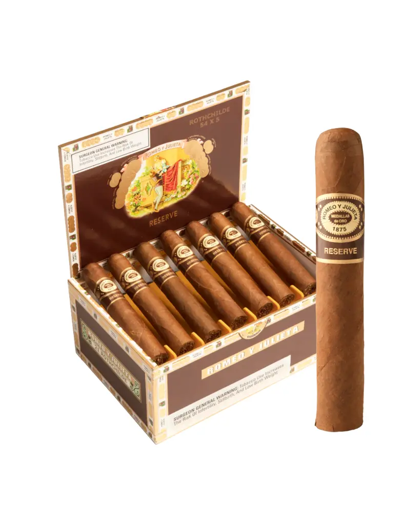 romeo-y-julieta-reserve-rothschild-tube-open-box-and-cigar.webp