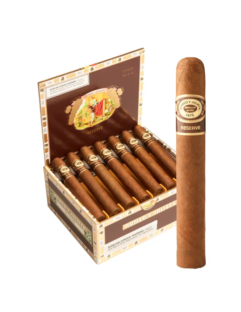 romeo-y-julieta-reserve-titan-tube-open-box-and-cigar.webp