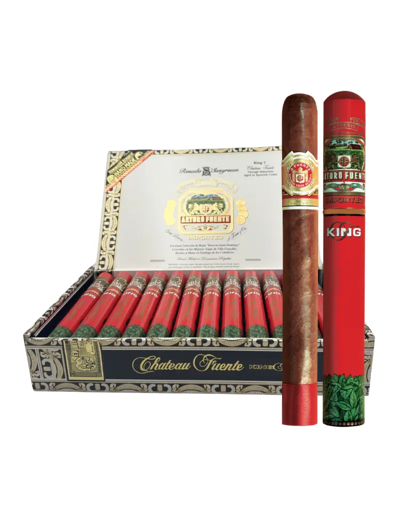 arturo-fuente-chateau-rosado-sungrown-king-t-box-open-cigar-tube.webp