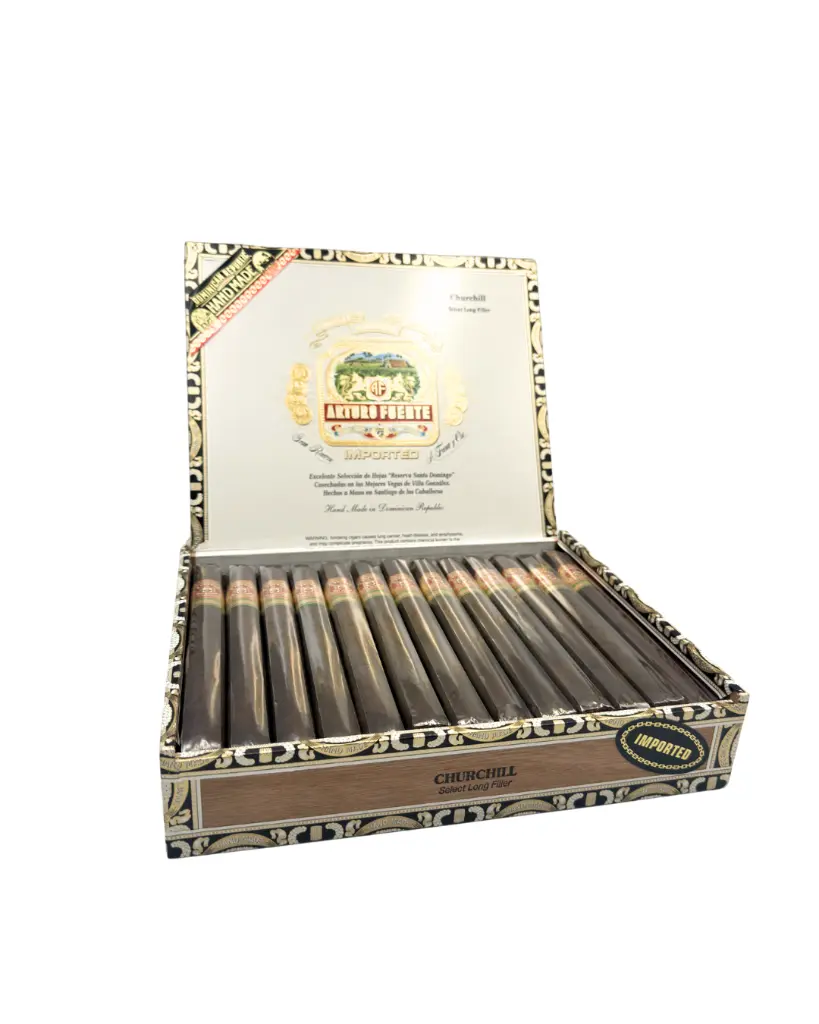 arturo-fuente-gran-reserva-churchill-sel-doro-natural-box-open-front.webp