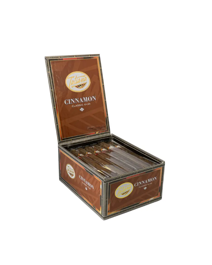 tatiana-classic-cinnamon-6x44-box-open-cigars-visible.webp