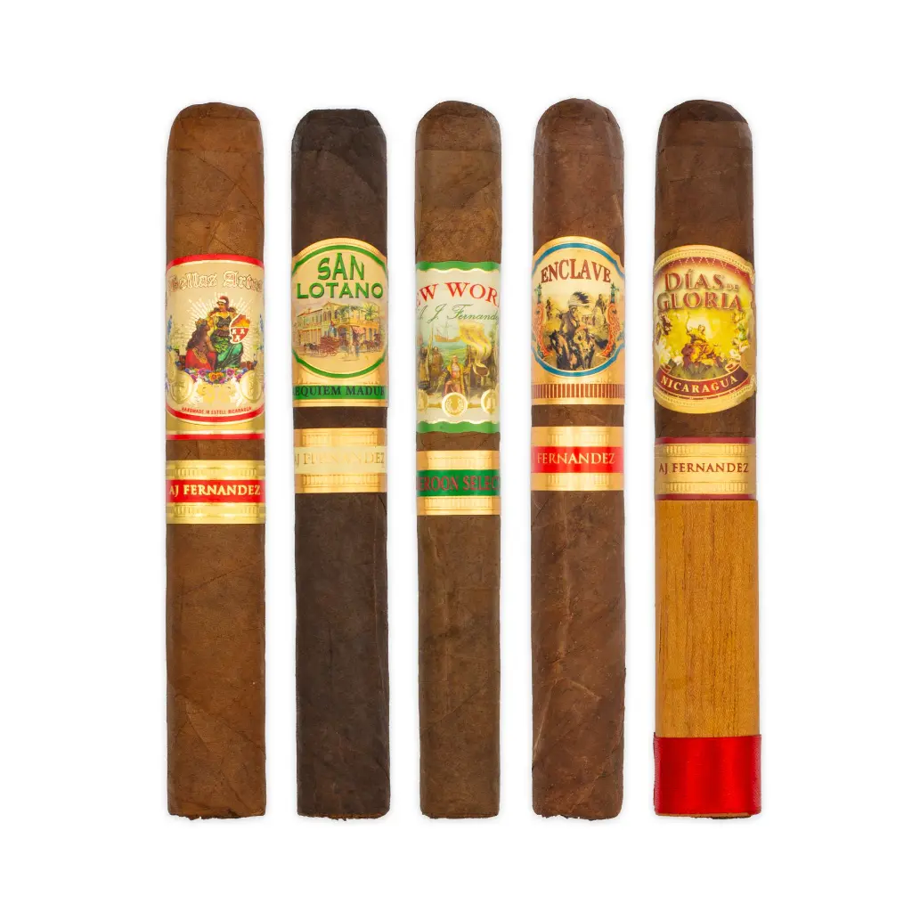 aj-fernandez-expedition-5ct-sampler-cigars-lineup.webp