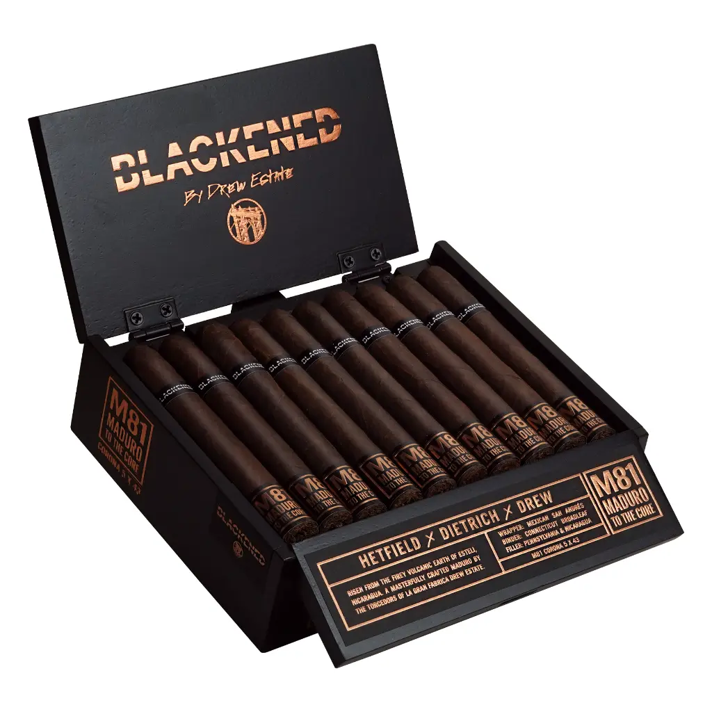 blackened-by-drew-estate-m81-corona-box-open-cigars.webp
